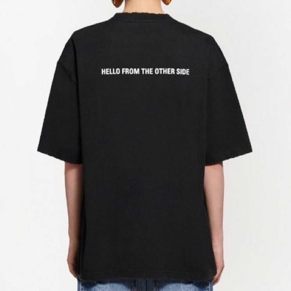 EUC Men’s Medium/Women’ Large Balenciaga Oversized Alien Crewneck Tee In Black - Picture 6 of 13
